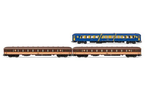 Electrotren HE4035 RENFE  3-teil. Set Costa Brava  blau Speisewagen + 2x Liegewagen in Estrella  Ep. IV